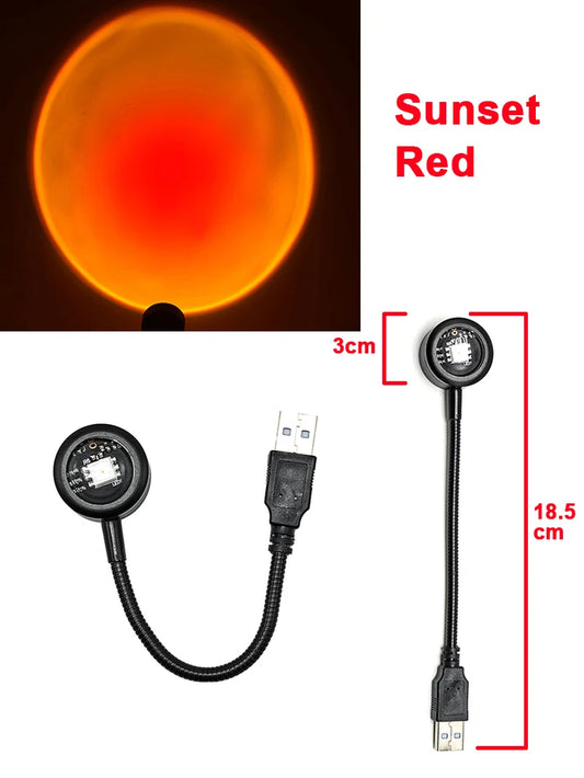 USB LED Sunset Lamp Night Light Projector Photography Wall Atmosphere Neon Lights for Party Decoration Bedroom Living Room Decor